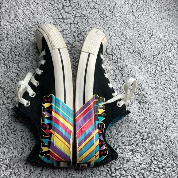 CONVERSE Chuck Taylor All Star M6/W8 Black White Rainbow Low Sneakers - Picture 11 of 12